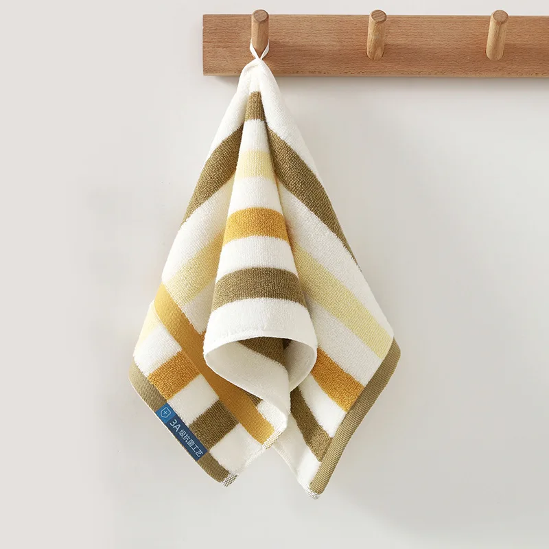 Pure cotton towel children's untwisted towel striped color strip square towel embroidered characters