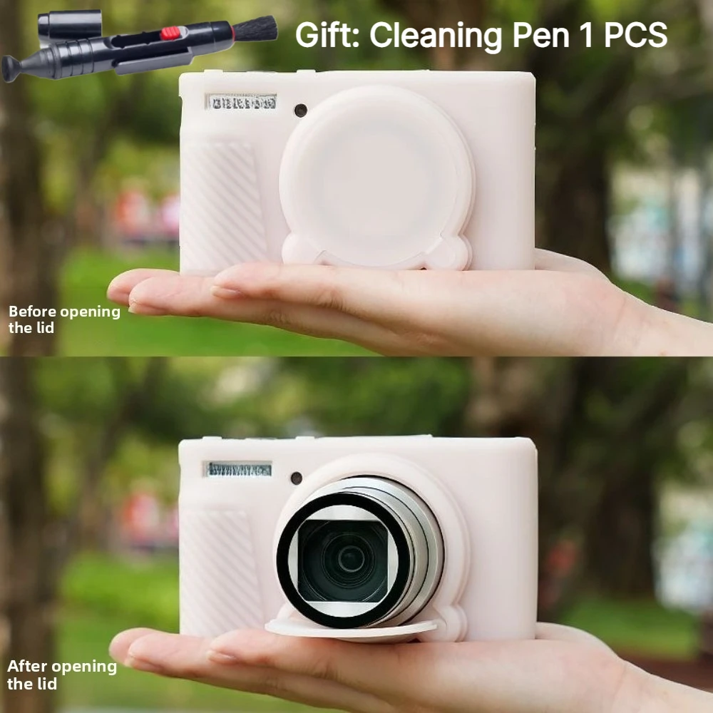 Soft Camera Silicone Case For Canon PowerShot SX740 HS SX730HS Rubber Bag Cover With Lens Protector Cap+1 PCS Free Cleaning Pen