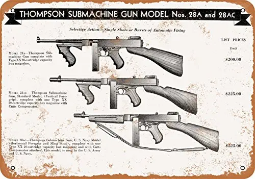 Wall-Color  Metal Sign - 1944 Thompson Submachine Guns - Vintage Look