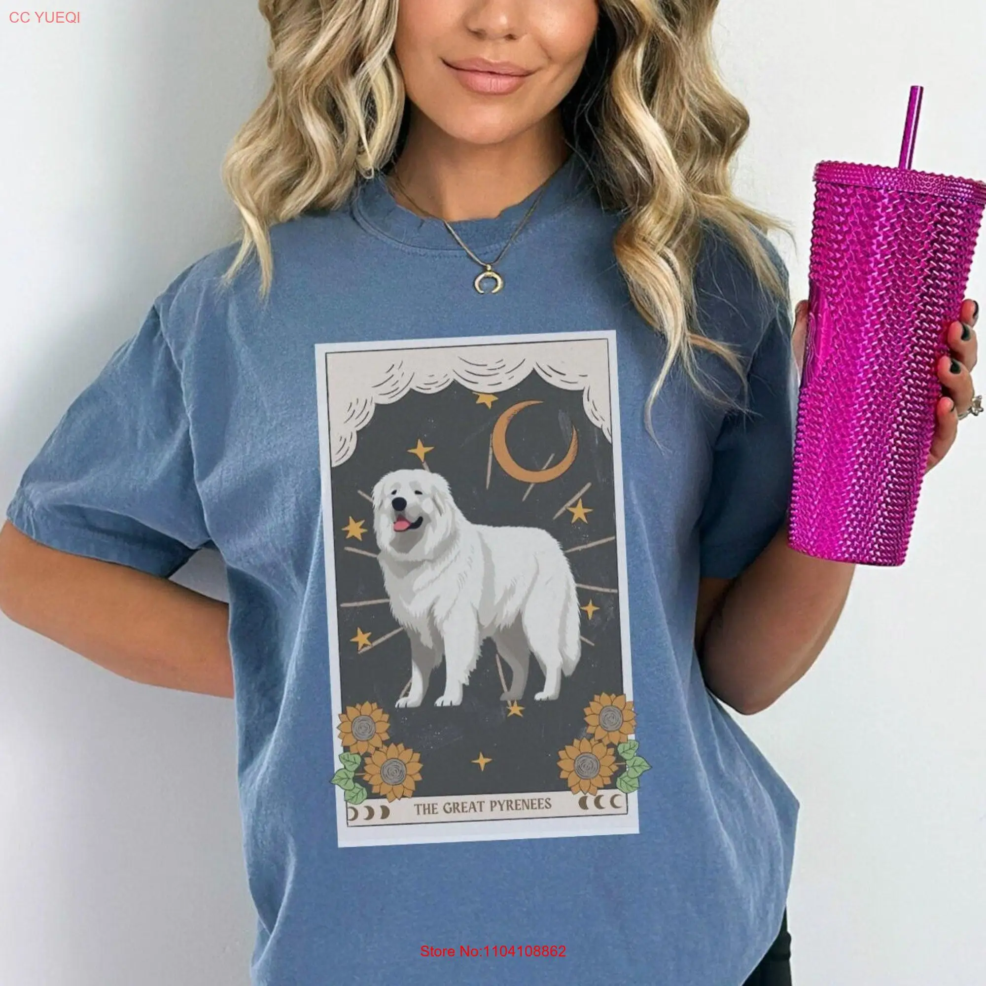 Great Pyrenees tarot card shirt mom gifts dog long or short sleeves