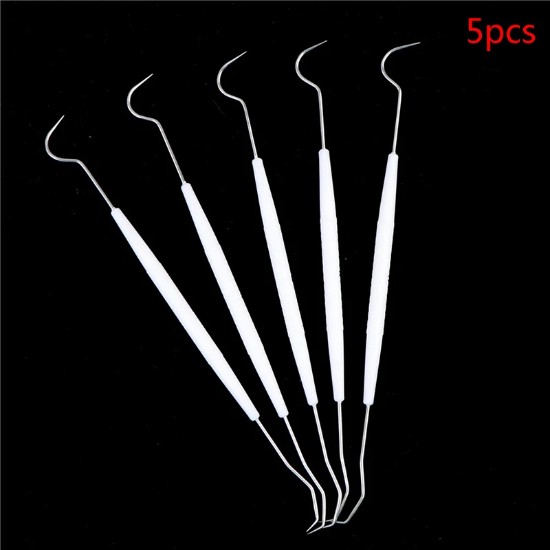 5PCS Double Hook Tooth Dental Explorer Probe Dentist Tool Stainless Steel Dental Tool Teeth Clean Hygiene Explorer Probe hook