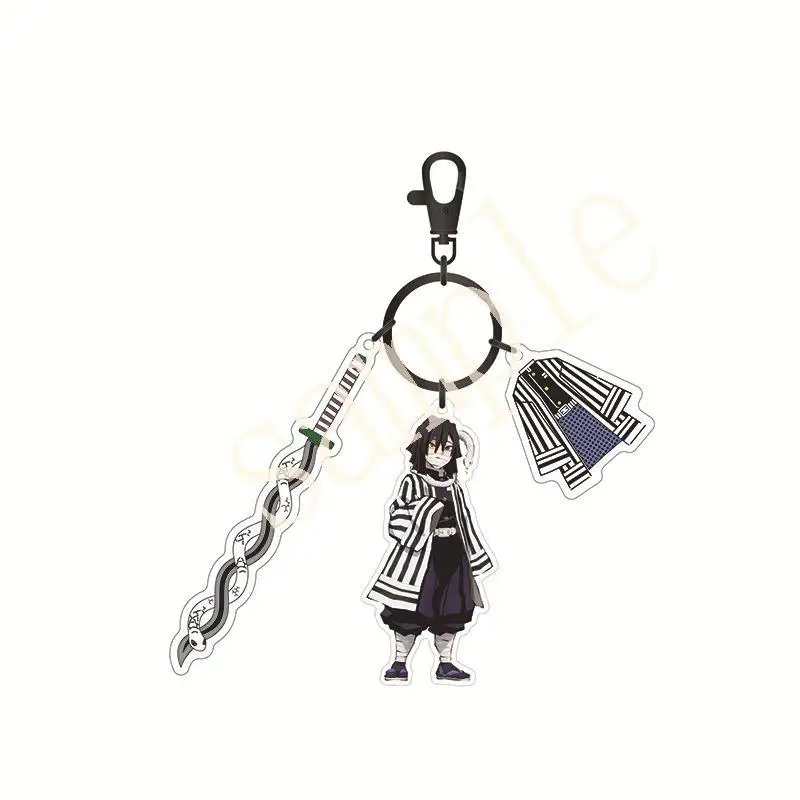 Anime Demon Slayer Animation Acrylic Keychain Tanjiro Kamado Nezuko Kamado Schoolbag Pendant Cartoon Character Design Kids Gift view 2