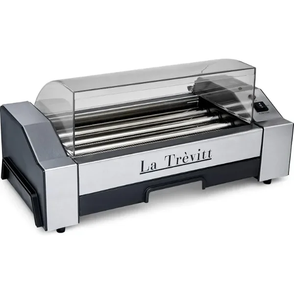 La Trevitt Hot Dog Roller- Sausage Grill Cooker Machine- 6 Hot Dog Capacity - Commercial and Household Hot Dog Machine