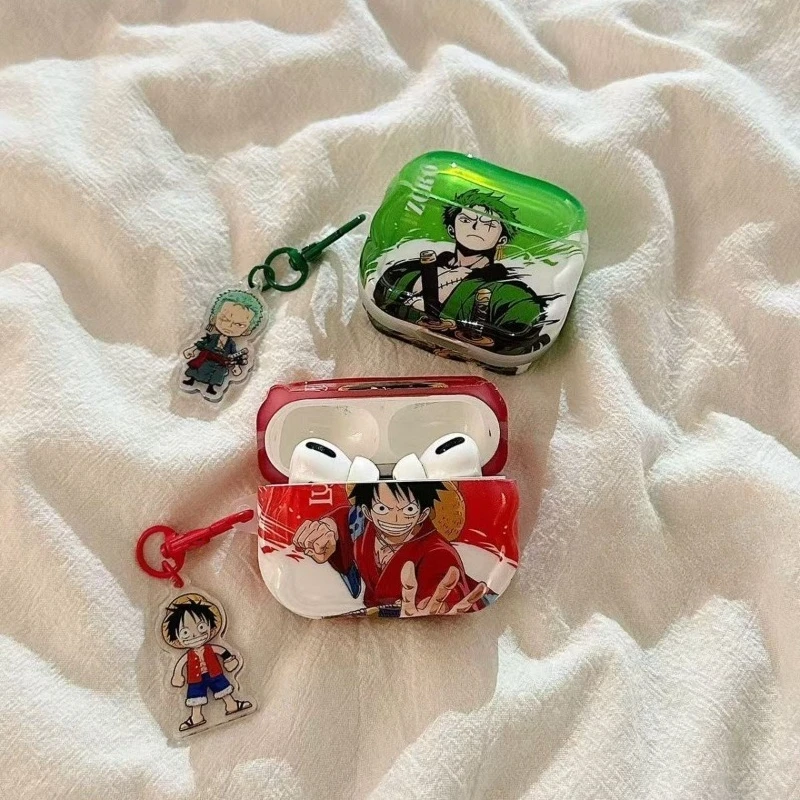 Dessin animé une pièce Luffy Zoro airpods4 Bluetooth casque étui de protection airpod3 adapté pour pro2 casque étui deuxième génération