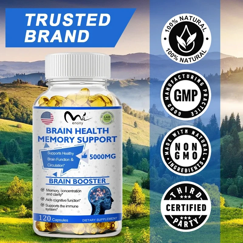 Brain Capsules with Ginkgo Biloba B6 , Memory , Focus, Intelligence, Brain Function Health