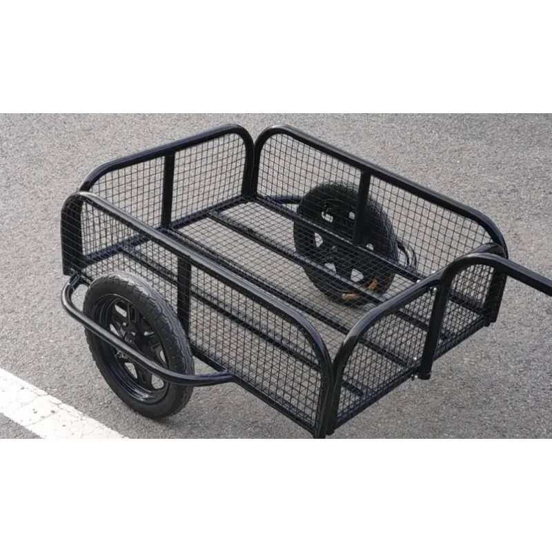 Outdoor towed cargo trailer, can connect to two-wheeled mobility vehicles, suitable for street stalls, camping, fishing, and