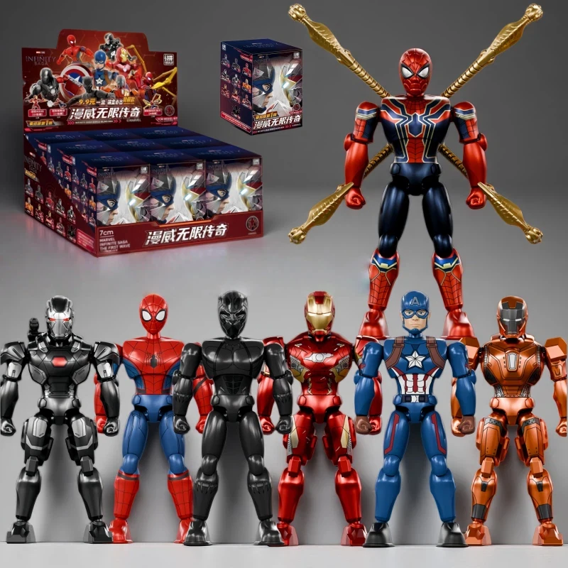 Caja Sorpresa ZDTDS Iron Man Infinity Saga, Figura de Acción Coleccionable de Iron Man, Spider-Man, Capitán América y War Machine, Regalos