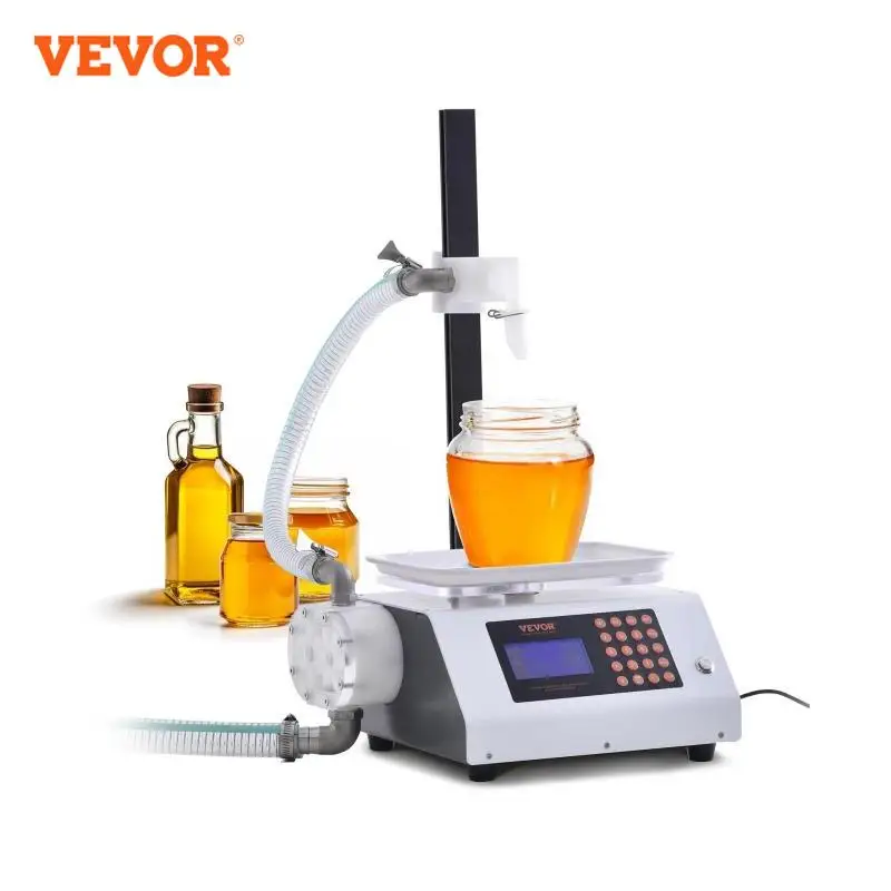 Máquina de enchimento de líquidos vevor 50-5000g, bomba de engrenagem automática para enchimento de garrafas, controle digital, engarrafamento para óleo de mel