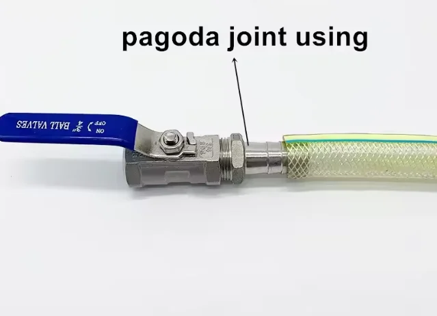 Joint de conversion rapide d'arbalde à filetage externe de pagode d'acier inoxydable 304 DN6 DN8 DN10 Joint de barbecue de pagode, pagode, barbe