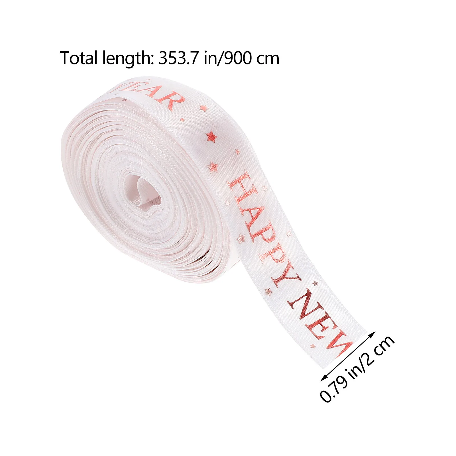 1 Rolle Frohes Neues Jahr Band für Geschenkverpackung, DIY, Basteln, Kranz, Dekor, Geschenkband, schneidbar, verschleißfest, handgefertigt, Festival