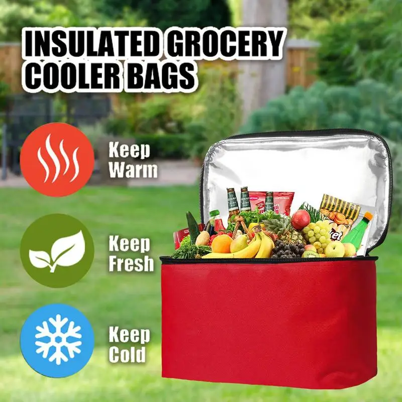 Thermal Food Bag Reusable Transportation For Hot And Cold Food Foldable Bag Large Capacity Insulated Bag For Fruit Vegetable