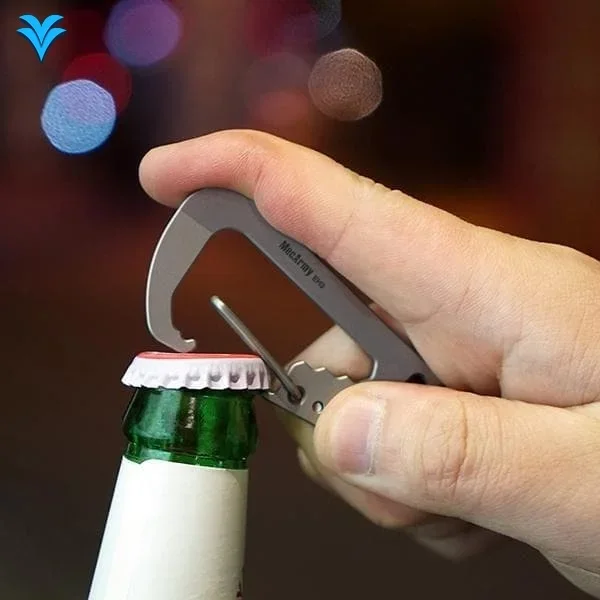 MecArmy EH3 الفولاذ المقاوم للصدأ EDC حلقة تسلق أداة خارجية متعددة الوظائف مع المفاتيح قضيب رفع وجع فتاحة الزجاجات #6