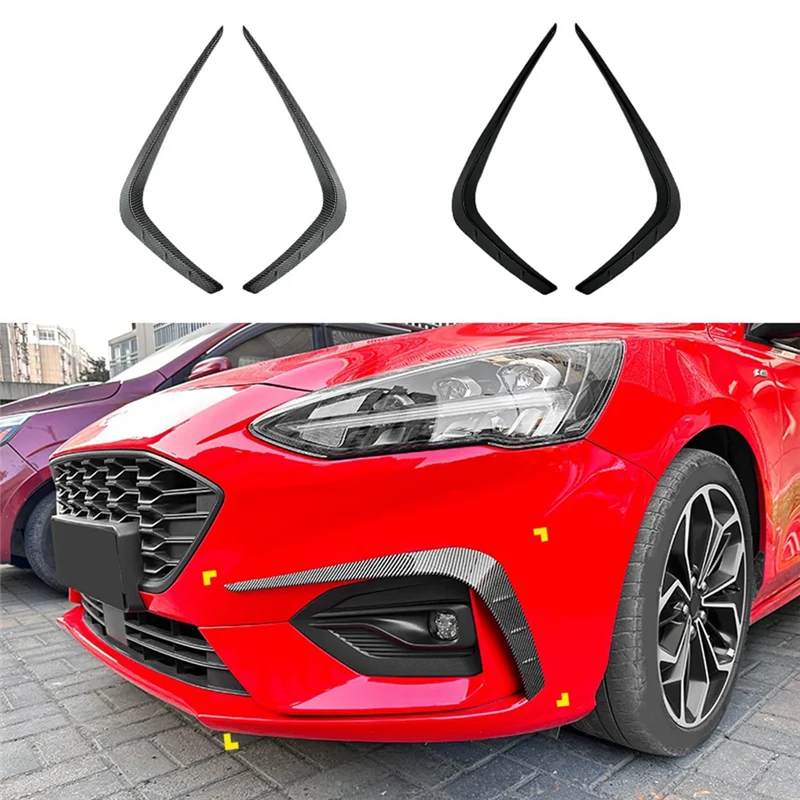 A21F-Car Front Bumper Lip Splitter Spoiler Strips For Ford Focus ST Line 2019-2022 Front Air Knife Trims