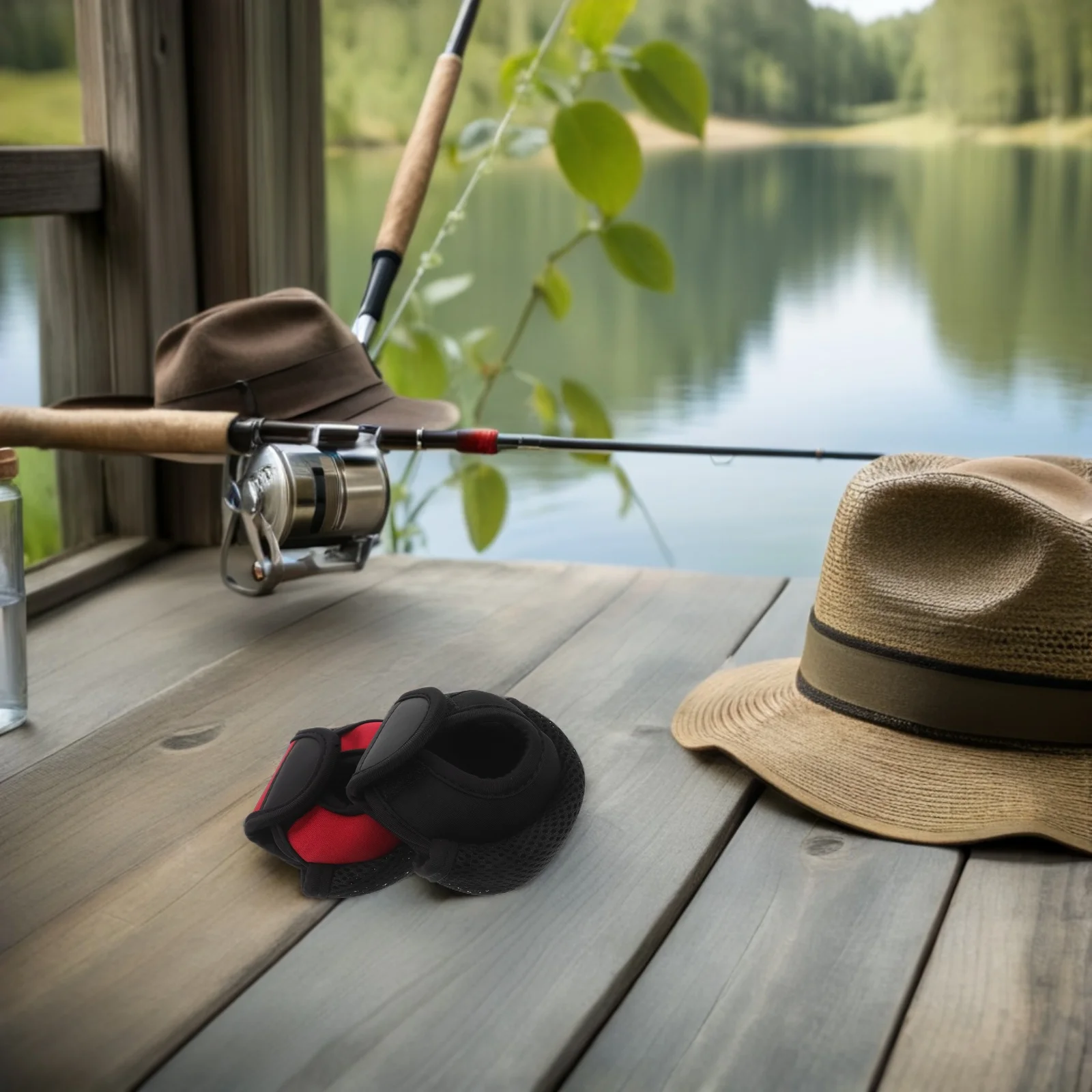 2 قطعة بكرة الصيد حقيبة واقية النايلون دائم المحمولة كيس التخزين للسفر في الهواء الطلق بكرة غطاء حافظة المنظم والعتاد