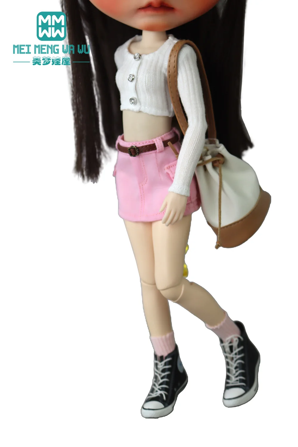 28 cm Blyth-Puppenkleidung, modische bonbonfarbene Blusen, Mini-Jeansröcke für OB23 OB24 Azone-Puppenzubehör – Detail 36