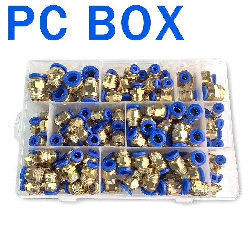 

PC Series Boxed PC6-02 PC8-02 PC10-02 Air Joint Connectors Hose Tube Pneumatic Fittings 1/4 1/8 Push in Quick Release Couplings