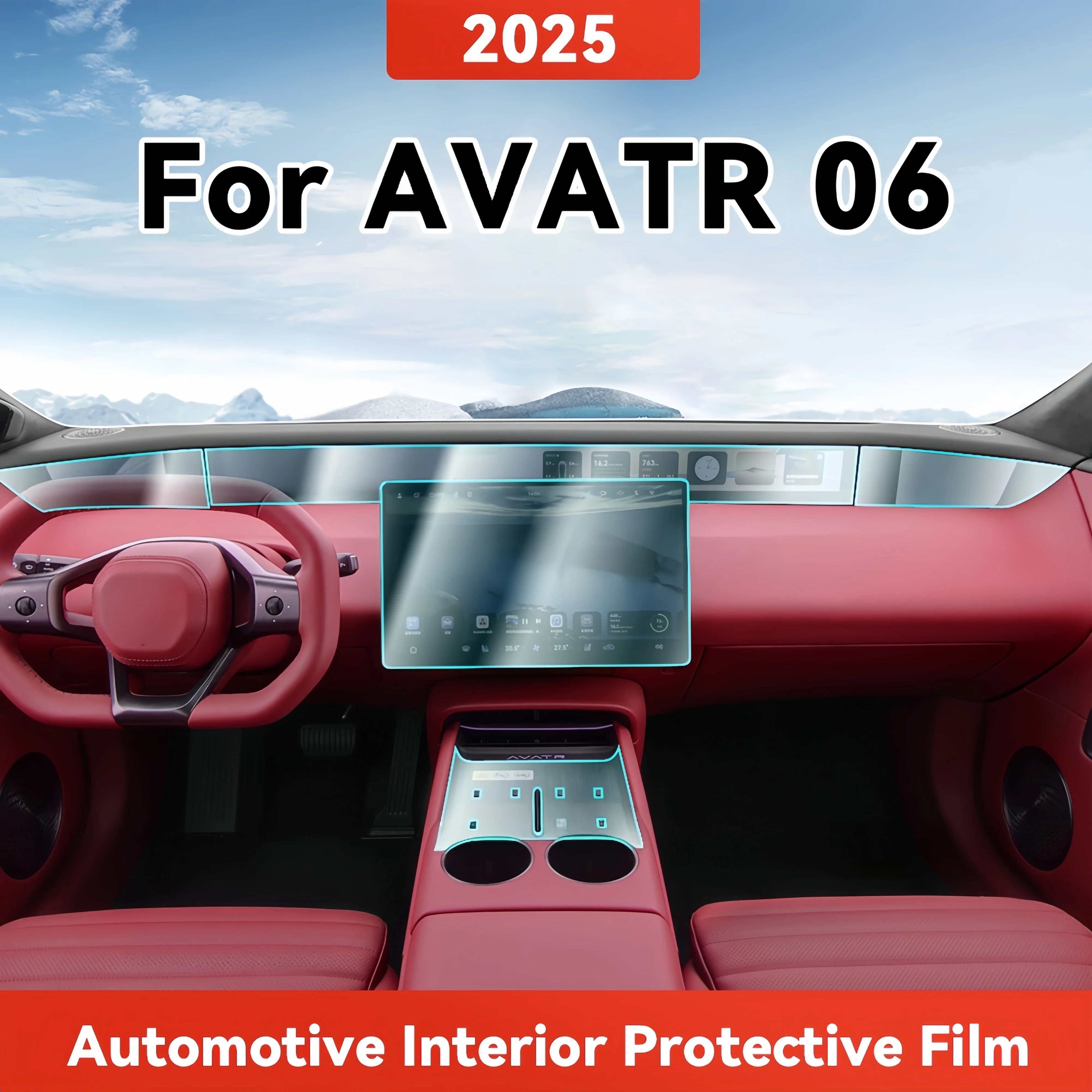 TPU For AVATR 06 2025 Transparent Protective Film Car Interior Central Control Navigation Panel Cover Accessories