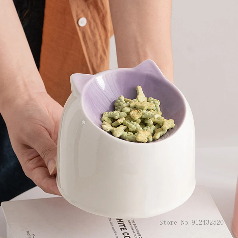 Kreatywny kręg szyjny, ukośne usta, miska na karmę, miska na ryż, miska zapobiegająca przewróceniu się, artykuły dla zwierząt kot i pies, 1 szt.