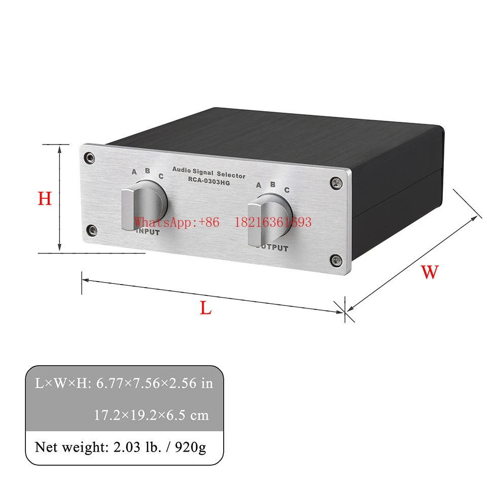 Latest Arrival NEW 4-in-1-out/3-in-3-out RCA Audio Source Selector For Home Stereo System CD/DVD/AMP Switch Box RCA0303-HG/RCA