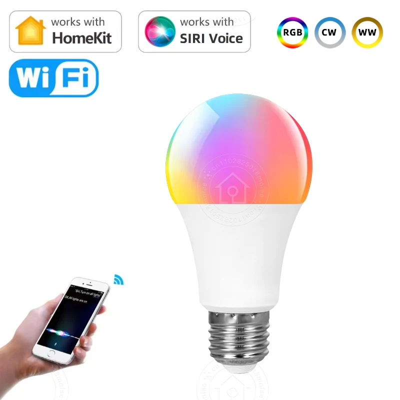 

Сертифицированный MFi Homekit LED Smart WiFi Лампа Siri Voice APP Управление RGBCW Ночная лампа для iOS HomeKit App Alexa Google Home
