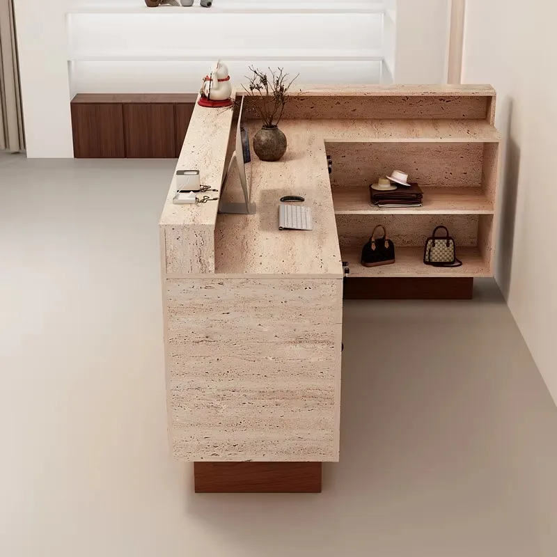 ^Wood Modern Reception Desks Minimalist Company Executive Beauty Salon Reception Desks Restaurant Nail Mostrador Office Furnitur
