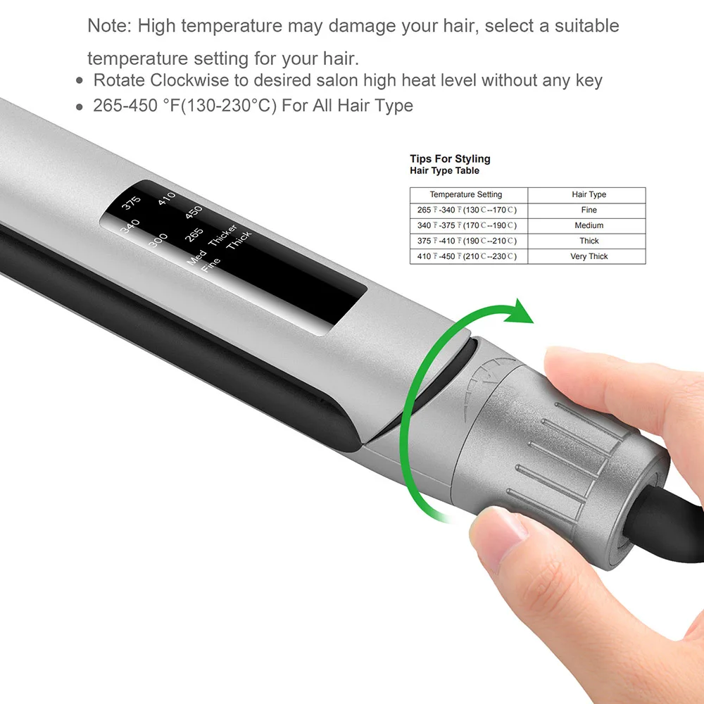 MCH Heater Plate Max 230℃ Professional Flat Iron Ceramics 4 IN 1 Hair Straightener Fast Heating Waterproof Wet and Dry Use LCD