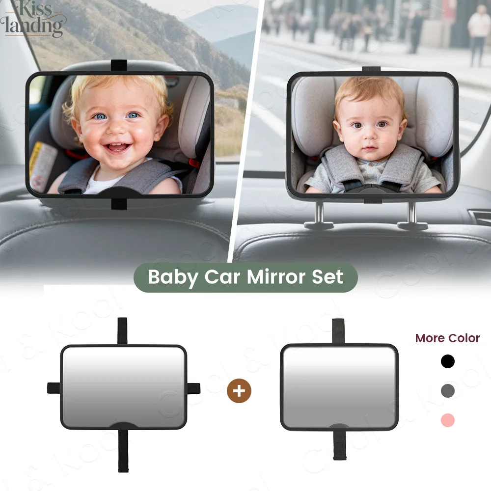 2個セット-新型-認証済み-耐衝撃-ベビーカーミラー、安全のためのパノラマ広角ビューを搭載