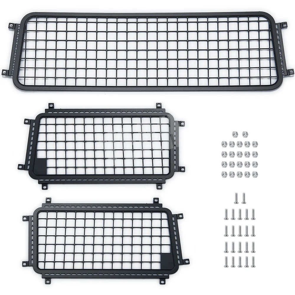 YEAHRUN 3Pcs Metal Window Protective Mesh Net for TRX-4 TRX4 Bronco 1/10 RC Crawler Car Parts Accessories