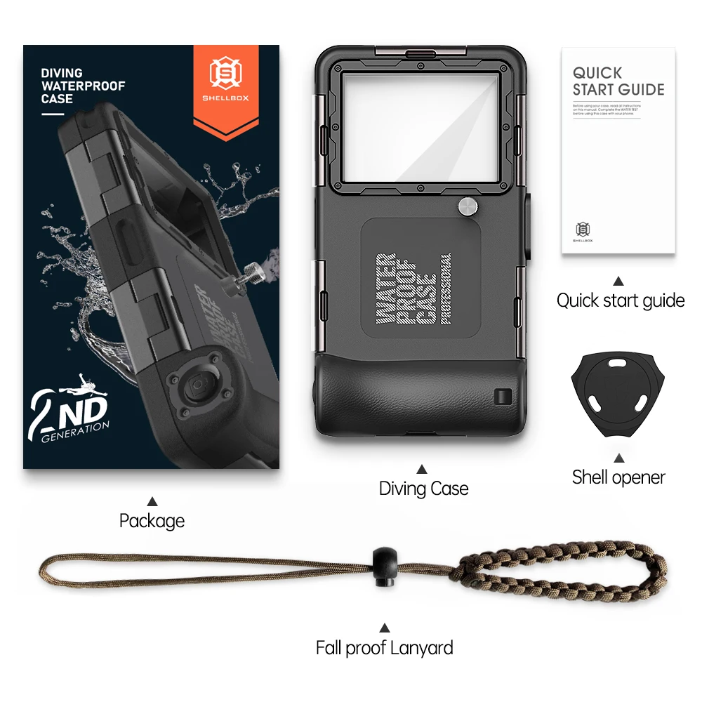 Multifunctioneel, duurzaam, waterdicht, 15 m/50 ft, universeel 6,9 inch waterdicht telefoonhoesje, IP68, professionele duikfotografie