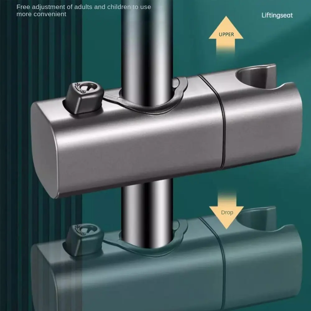 Round Pipe Shower Head Holder Rotatable Replacement Sprayer Fixed Base Adjustable Riser Rail Bracket Hardware Bath Accessories