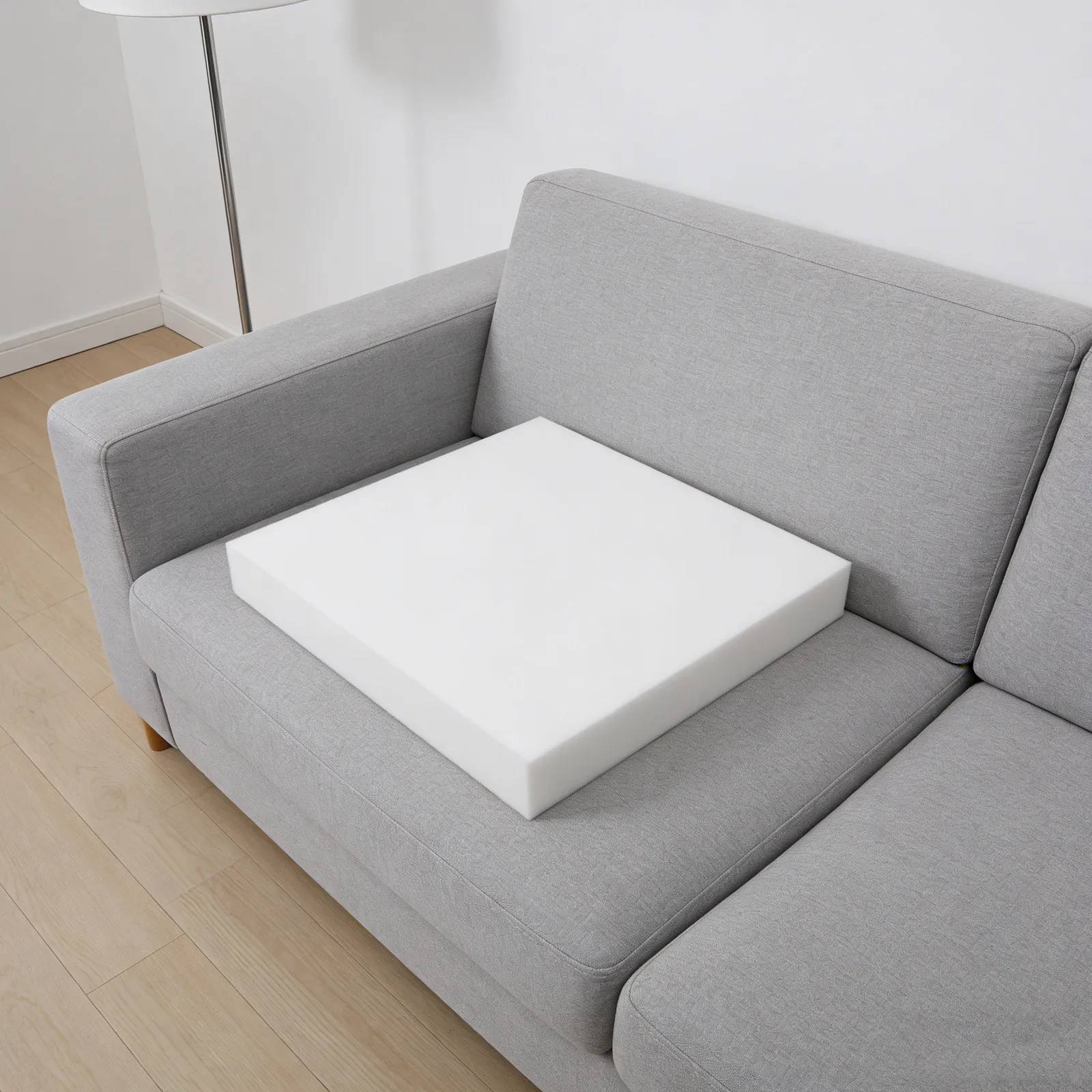 2Pcs High Density Sofa Cushion Pads Replacement 40x40x3cm Upholstery Foam Insert Couch Seat Support Padding for Chairs Benches