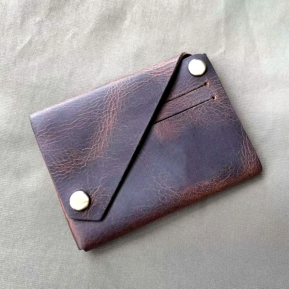 Handmade Minimalist Wallet From Crazy Horse craft Credit Card Holder Wallet Designer Minimalist Card Case