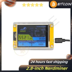 NerdMiner-máquina de minería de criptomonedas V2, pantalla de 2,8 pulgadas, Solo Minería de Bitcoin, minería de Bitcoin