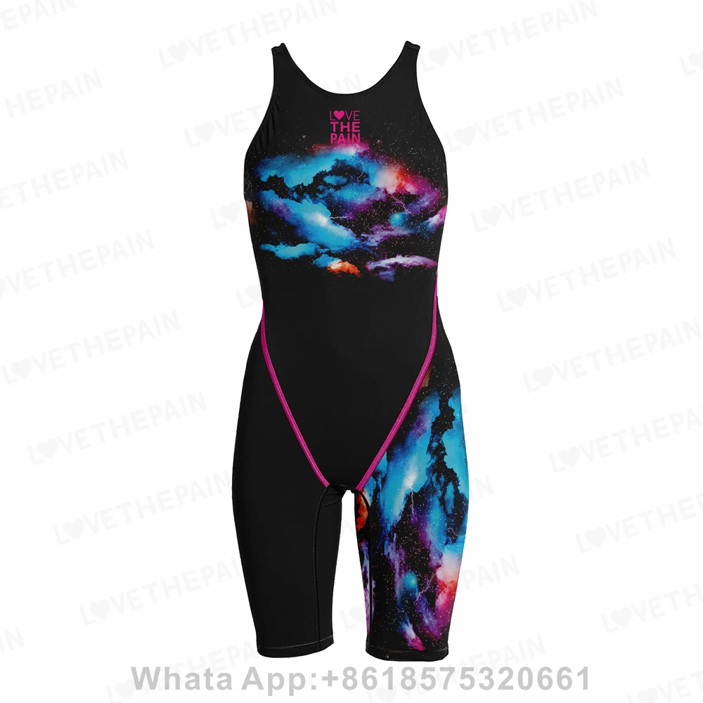 2023 Profession Swimming Suit Women Racerback One Piece Swimsuit Bathing Suit Surfing Swim Wear Knee Length Training Swimwear