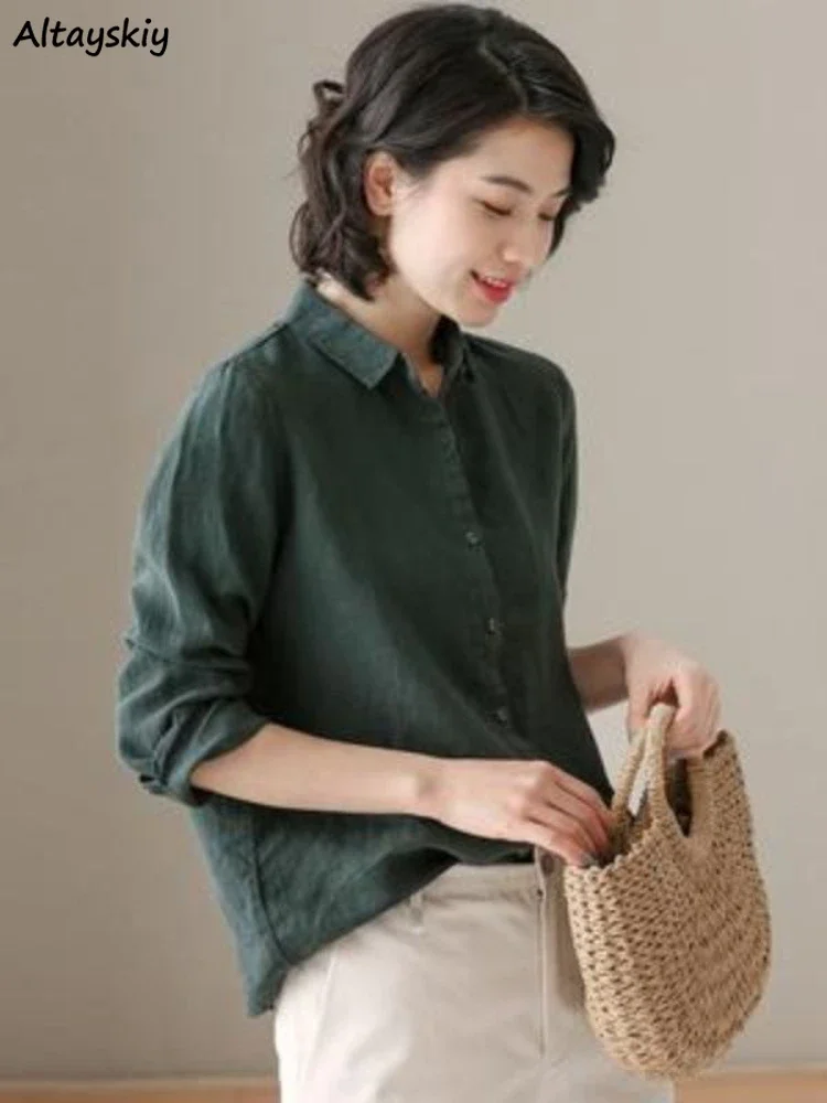 

S-4XL рубашки женские топы повседневные свободные Harajuku Temper винтажные литературные корейский стиль чистые универсальные женские уличные новые майки