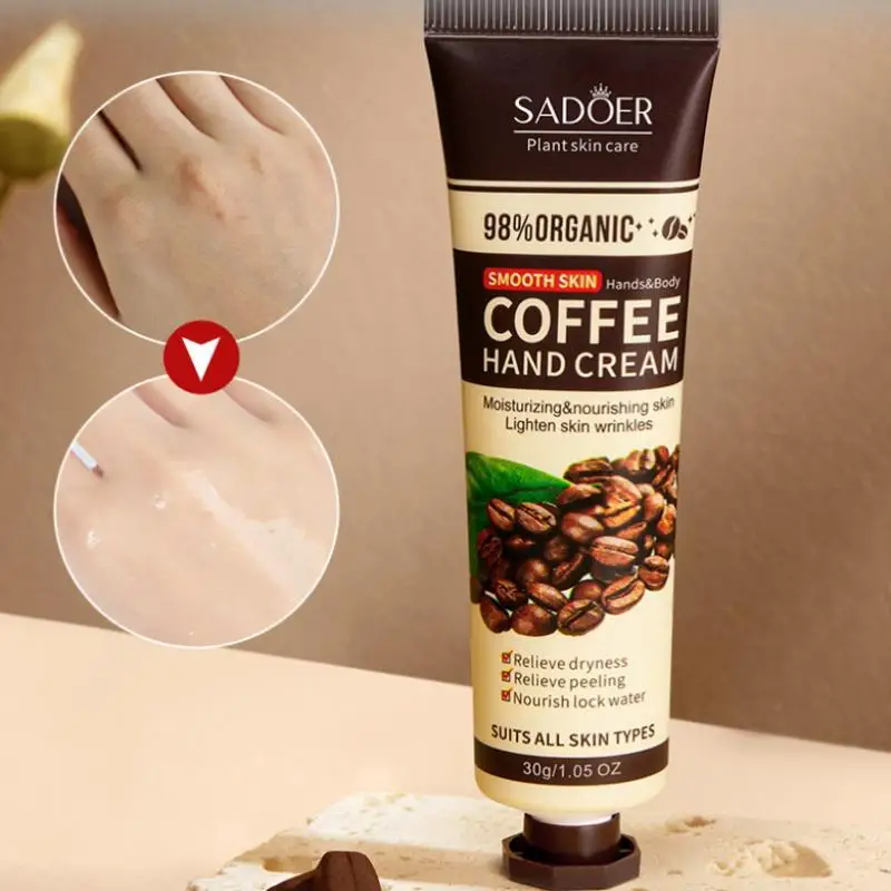 

1 шт. SADOER 30 г. Кофейный крем для рук - увлажняющий, питательный, отбеливающий, восстанавливающий крем для ухода за кожей рук