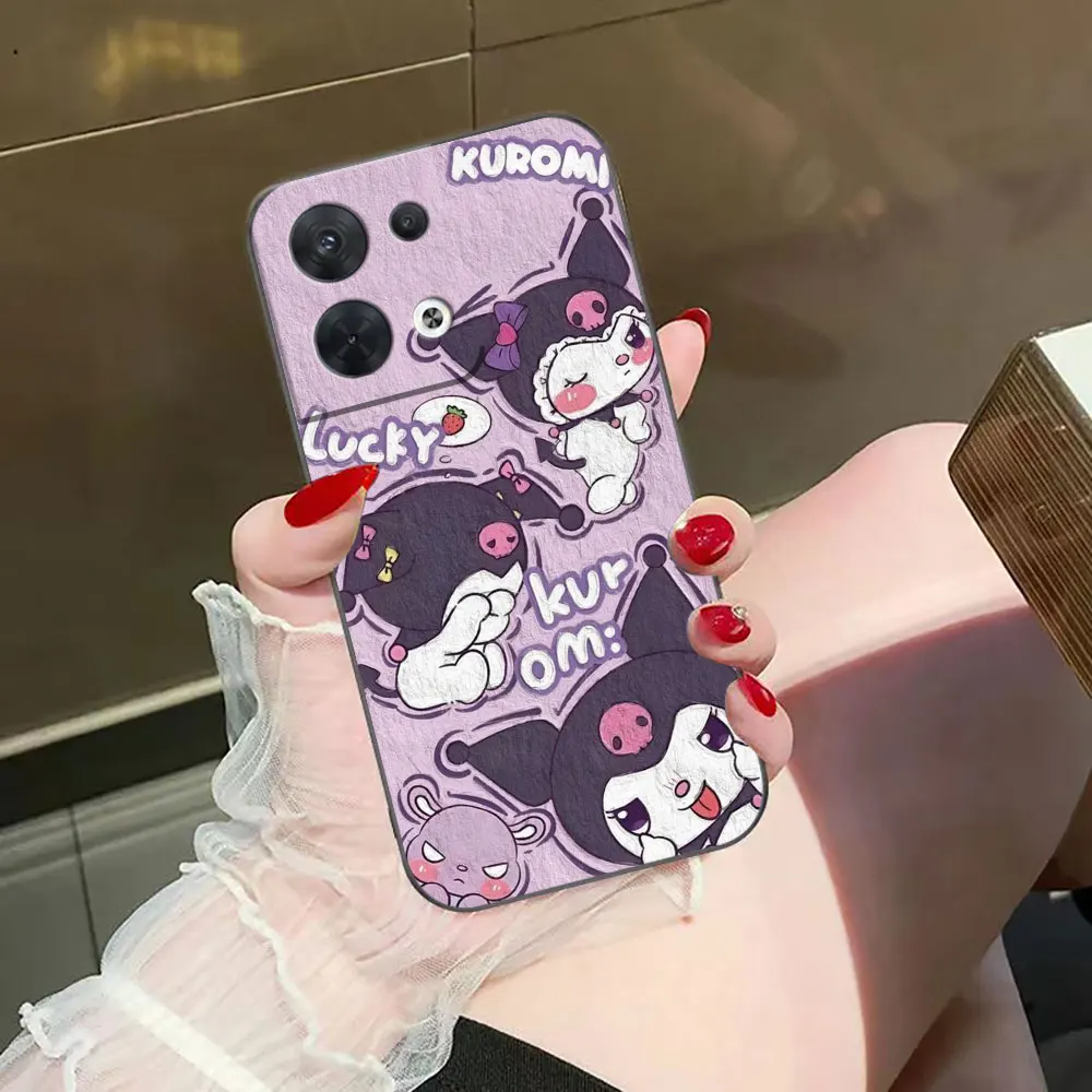 Cute Kawaii Cat Kuromi Cover Phone Case For OPPO RENO 11 11F 10 8T 8 7Z 7 6Z 6 5 5F 4 4F LITE PRO TPU Case Funda Coque Shell