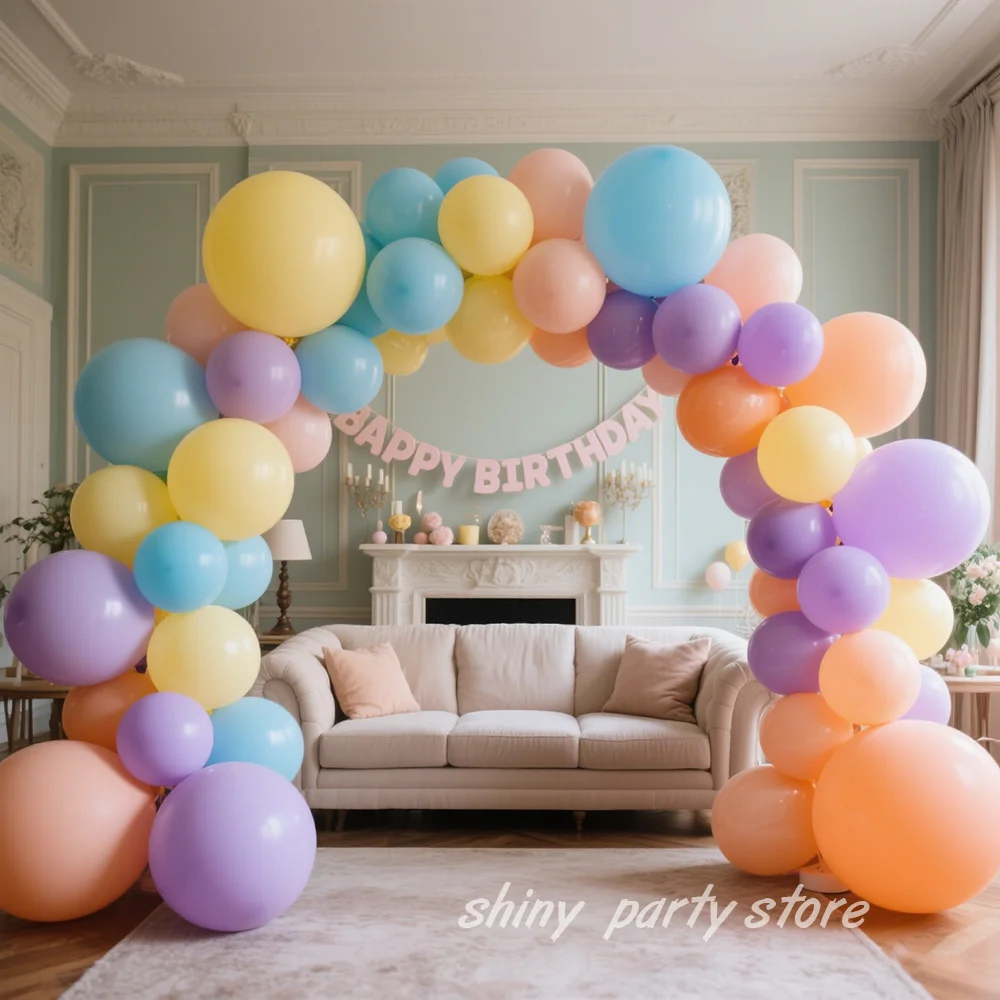 

Balloon Garland Macaron Rose Red Grey Pink Yellow Blue Orange Purple Balloon Birthday Theme Wedding Party Gender Rev Decoration