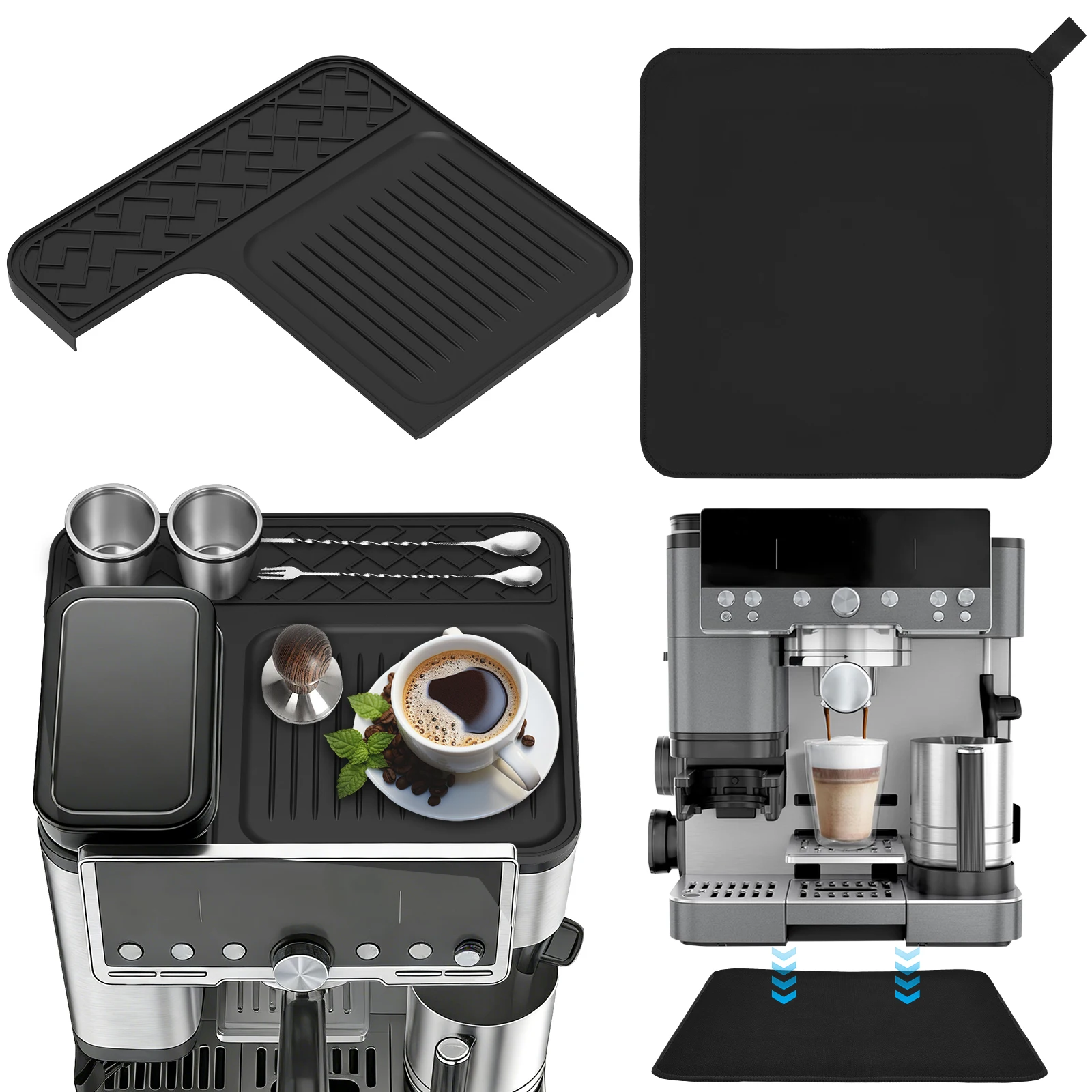 2pcs Espresso Machine Top Pad and Bottom Non Slip Pad Compatible with Ninja Luxe Café ES601ES701 Espresso Machine Anti Slip Mat