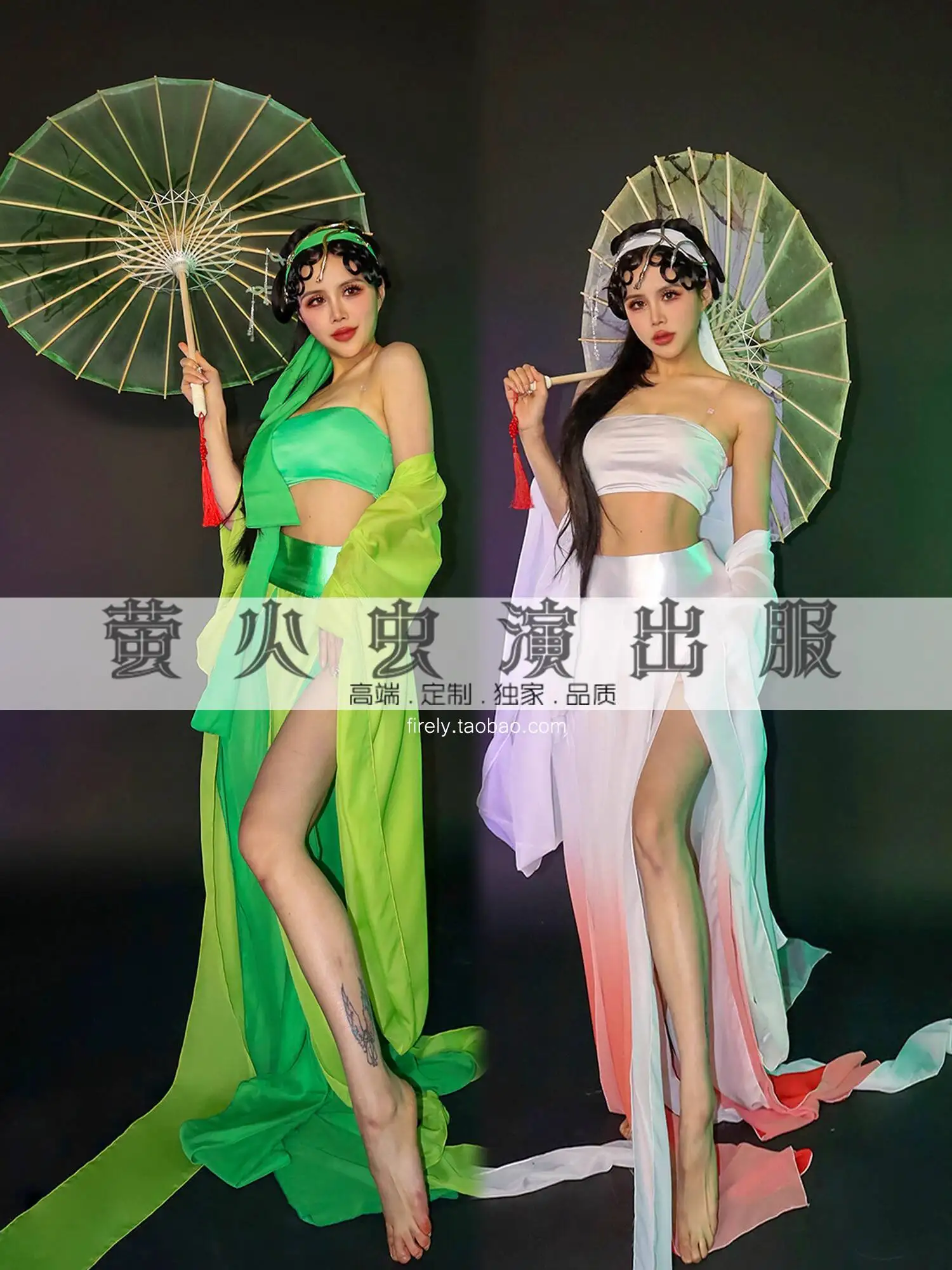 

Светлячок-бар Gogo Змея Год Костюм для выступлений Новый китайский стиль Классический танец Женская зеленая змея Белая змея Одежда