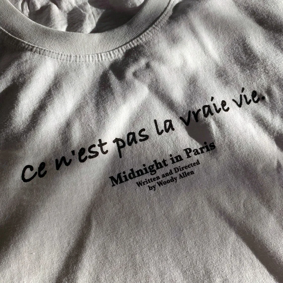 Midnight in Paris Letters Printing T Shirts Women Summer Short Sleeve Cotton Casual Tops Tees Ins Fashion Loose Aesthetic Shirt