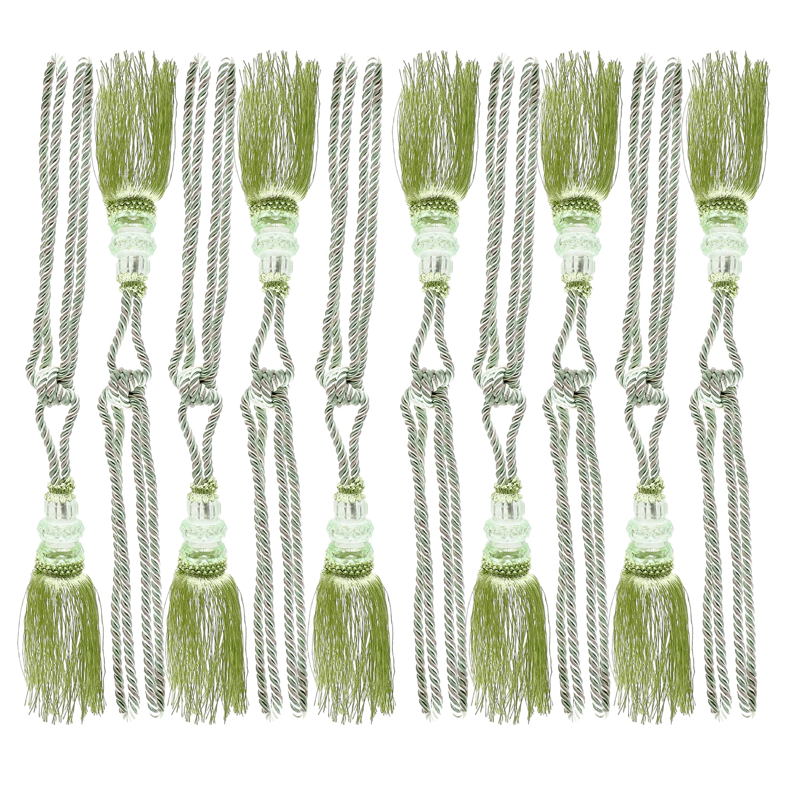 

10pcs Curtain Tiebacks Handwoven Tassels Decorative Trim For Home Wall Door Decor Boho Style Fringe Rope Pendant Curtain