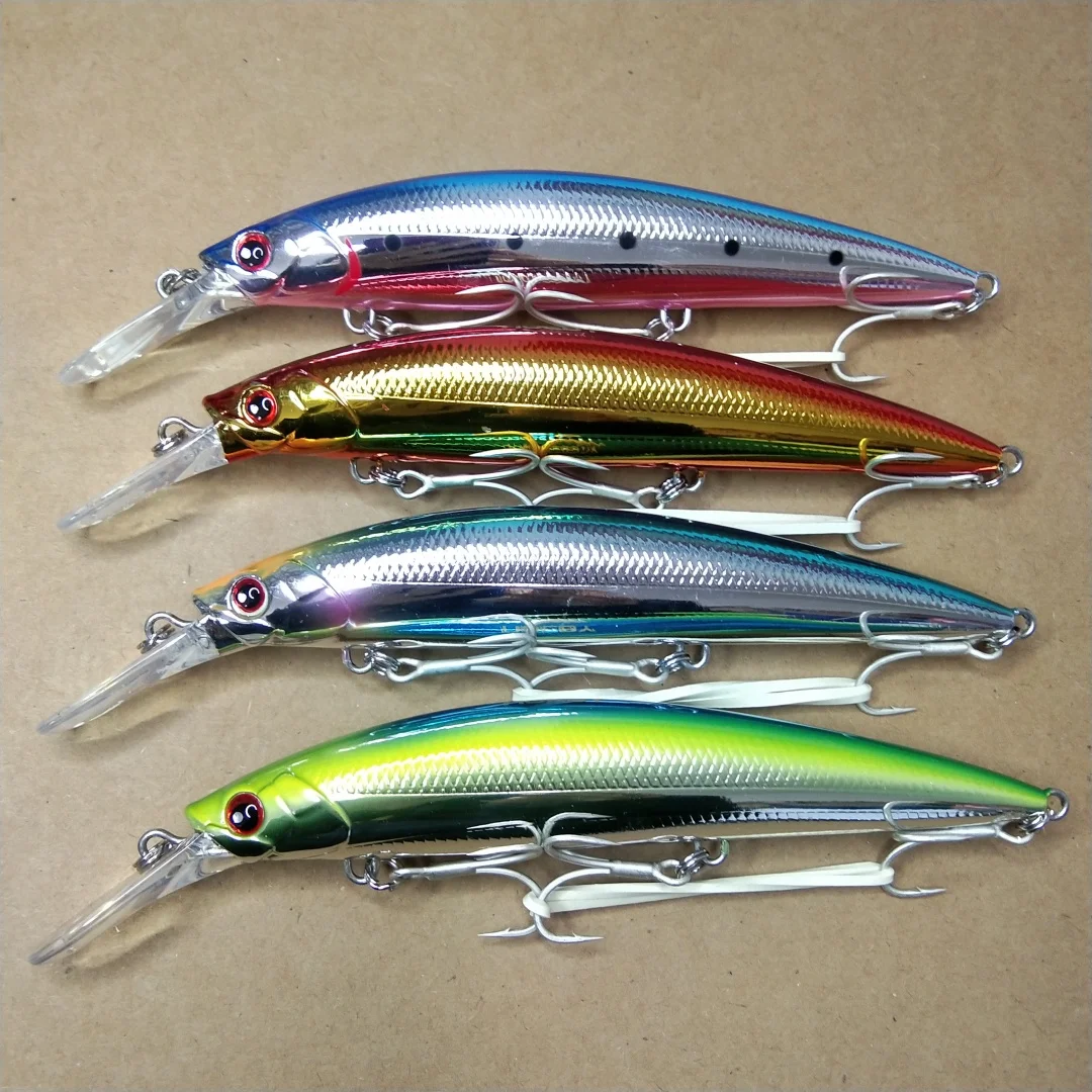 

Noeby 4pcs Fishing Saltwater Lure Long Cast Super Sinking Heavy Minnow wobbler Sea Bass Pike Lure 110mm 36g