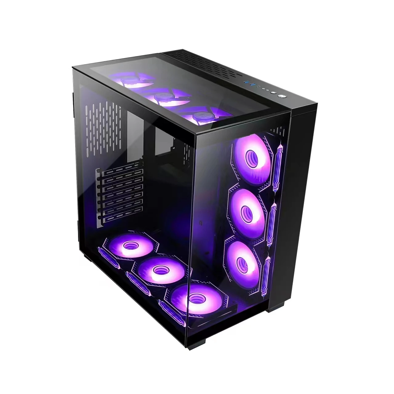 

Factory Wholesale Double-sided Toughened Glass Panoramic Game Air-water Cooled Chassis ITX Wide Body PC Case