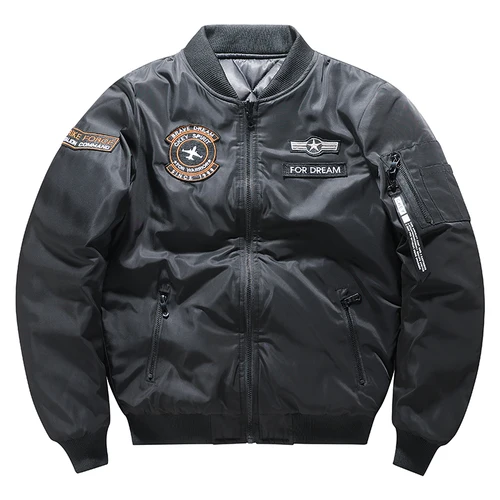 Imagen 2 del producto Chaqueta Bomber de vuelo MA-1 militar táctica de invierno de talla grande 7XL para hombre, abrigo de la Fuerza Aérea del piloto universitario universitario de béisbol para hombre