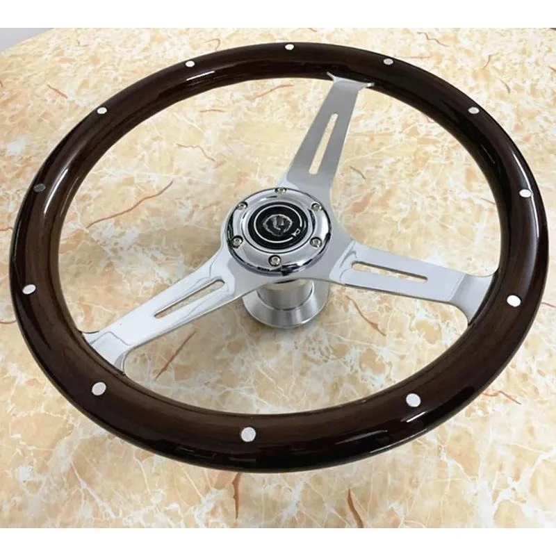 15 Inch Solid Mahogany Wood Steering Wheel Compatible with Jetta Bora MG BYD Modified Car Interior Upgrade 380mm