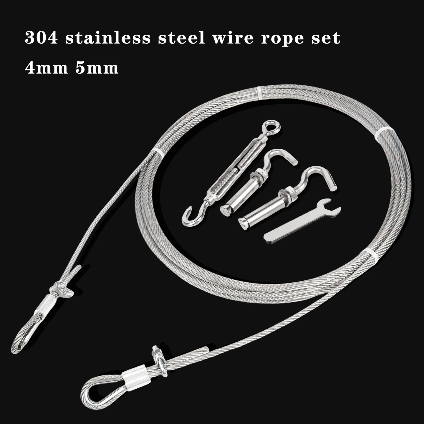 

1set All-Weather 2~8mm 304 Stainless Steel Plastic Coated Clothesline Adjustable Length Camping Outdoor Balcony Clotheslin