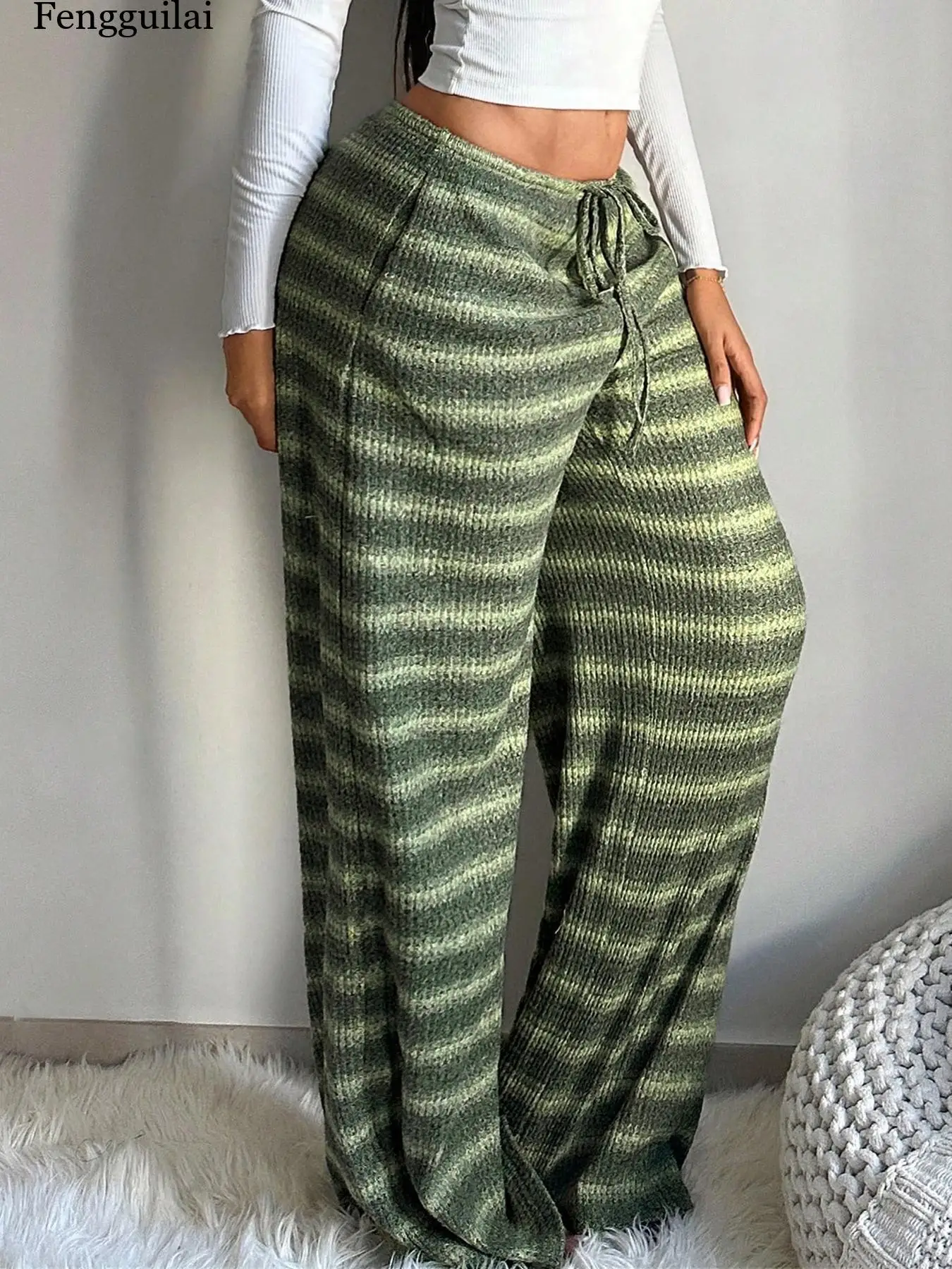 Autumn and winter comfortable lazy casual pants, soft and smooth to the touch, wearable outside, straight-leg with a nice drape
