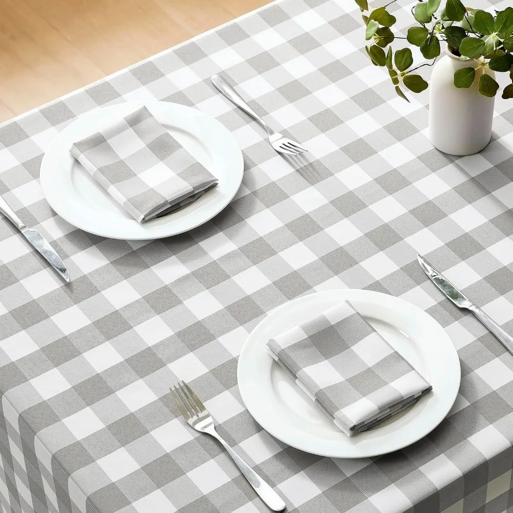 Grid tablecloth, rectangular grid tablecloth, washable fabric, Farrow grid tablecloth