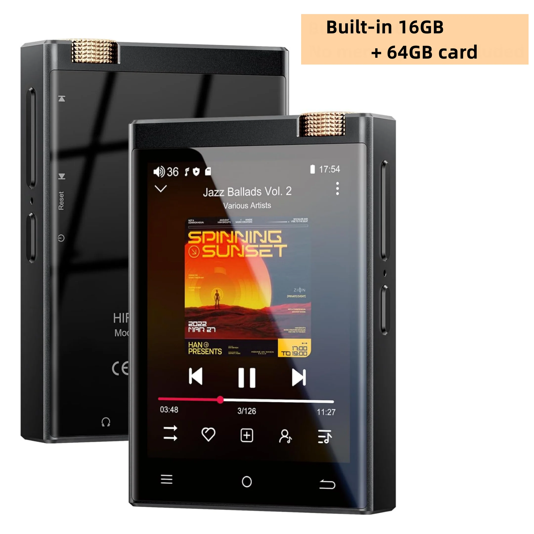 Bluetooth、WiFi搭載 Hi-Fi MP3プレーヤー Oilsky Hi-Fi MP3 Player with Bluetooth and WiFi, Oilsky Lossless DSD High